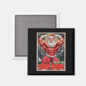 Hoe enorm winsten pompen bodybuilder kerstmis magneet (Voorkant / Achterkant)