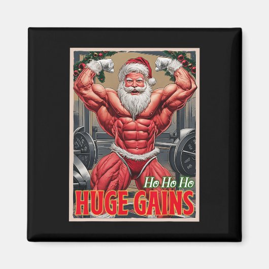 Hoe enorm winsten pompen bodybuilder kerstmis magneet (Voorkant)