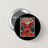 Hoe enorm winsten pompen bodybuilder kerstmis ronde button 5,7 cm (Voorkant /achterkant)