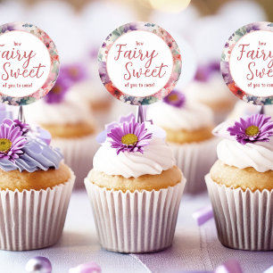 Hoe Fairy Sweet van je te komen Cupcake Toppers Ronde Sticker