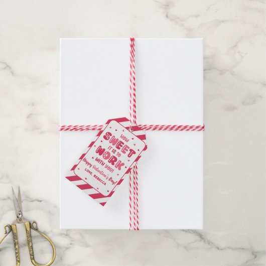 Hoe fijn is het om met je Valentijnse te werken Cadeaulabel (Met Touw)