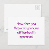 Hoe ga je mijn oma van haar gezondheidszorg ontdoe briefkaart (Voorkant / Achterkant)