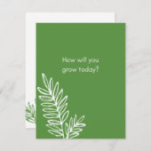 Hoe ga je vandaag groeien? notitiekaartje (Voorkant / Achterkant)