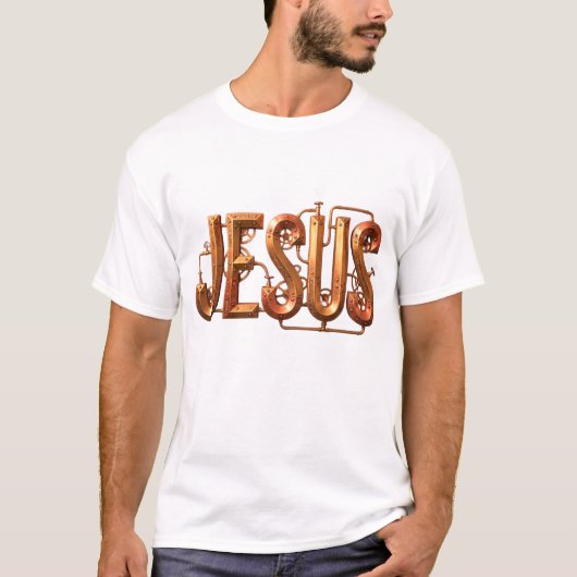 Hoe gaaf is dit? Een Jezus steampunk T-shirt (Voorkant)