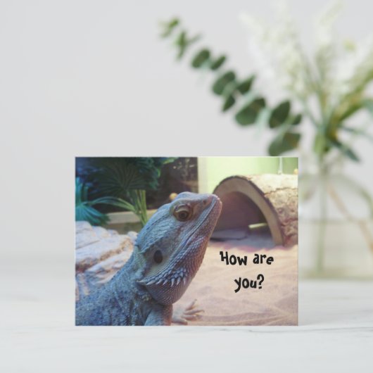 Hoe gaat het? briefkaart (Staand voorkant)