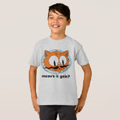 Hoe gaat het? Funny Pun Mustache Cat T-shirt (Voorkant volledig)