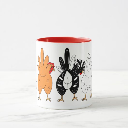 Hoe gaat het met Chicken Butt? | Funny Humor Mok (Midden)