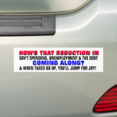 HOE GAAT HET MET DE VERMINDERING VAN SCHULDEN & WE BUMPERSTICKER (Op auto)