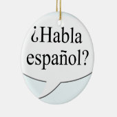 Hoe gaat het met Habla español? Spreek je Spaans? Keramisch Ornament (Rechts)