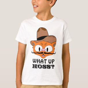 Hoe gaat het met Hoss? Mustache Cat. T-shirt