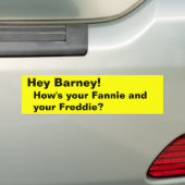Hoe gaat het met je Fannie en je Freddie? Bumpersticker (Op auto)