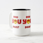 Hoe gaat het met je? tweekleurige koffiemok (Voorkant links)