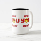 Hoe gaat het met je? tweekleurige koffiemok (Voorkant rechts)