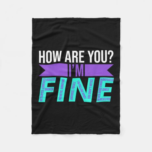 Hoe gaat het met je zelfmoordpreventie bewustzijn? fleece deken (Voorkant)