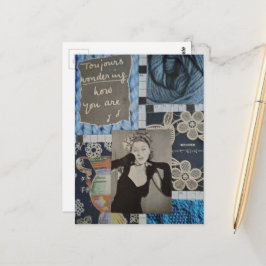 Hoe gaat het met jou Vintage vrouw en Texturen Col Briefkaart