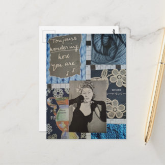 Hoe gaat het met jou Vintage vrouw en Texturen Col Briefkaart