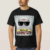 Hoe gaat het met MEOW? Cartoon Kat met zonnebril T-shirt (Voorkant)