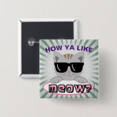 Hoe gaat het met MEOW? Cat Pun Button (Voorkant /achterkant)