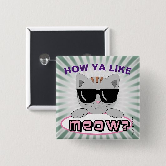 Hoe gaat het met MEOW? Cat Pun Button (Voorkant /achterkant)