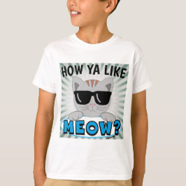 Hoe gaat het met MEOW? Zonnebrillen Blauwe Druk T-shirt