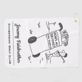 Hoe gaat het met mijn autorijden? Grappige Cartoon Golfhanddoek (Horizontaal)