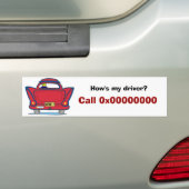 Hoe gaat het met mijn chauffeur? Bel 0x000000000 Bumpersticker (Op auto)