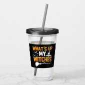 Hoe gaat het met mijn heksen? | Halloween Acryl Drinkbeker (Achterkant)