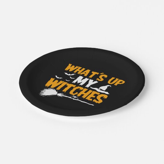 Hoe gaat het met mijn heksen? | Halloween Papieren Bordje (Gekanteld)