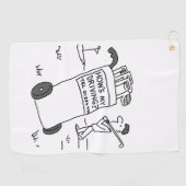 Hoe gaat het met mijn rijden? Funny Golf Cartoon G Golfhanddoek (Horizontaal)