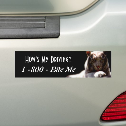 Hoe gaat het met mijn rijtijger? bumpersticker (Op auto)