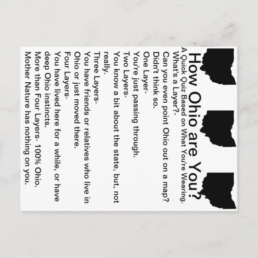 Hoe gaat het met Ohio? Briefkaart (Voorkant)