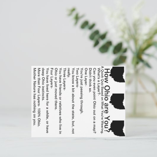 Hoe gaat het met Ohio? Briefkaart (Staand voorkant)