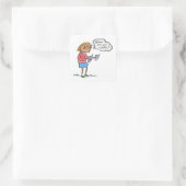Hoe gaat het nu echt met je? vierkante sticker (Tas)