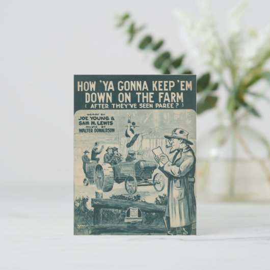 Hoe gaat u "Em neer houden op het Boerderij"? Briefkaart (Staand voorkant)