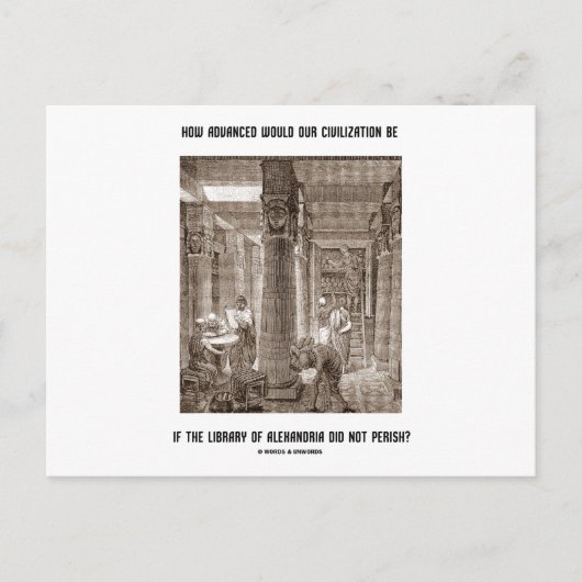 Hoe geavanceerd de beschaving als Library Alexandr Briefkaart (Voorkant)
