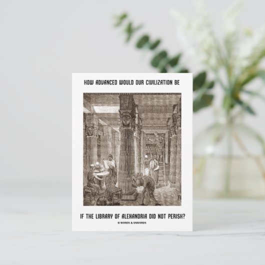 Hoe geavanceerd de beschaving als Library Alexandr Briefkaart (Staand voorkant)