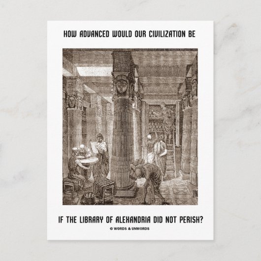 Hoe geavanceerd de beschaving als Library Alexandr Briefkaart (Voorkant)