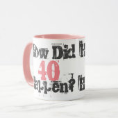 Hoe gebeurde dat 40? - Mok met tweetone koffie (Voorkant links)