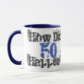 Hoe gebeurde dat 50? - Mok met tweetone koffie (Links)