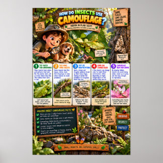 Hoe Gebruiken Insecten Camouflage Infographic Poster