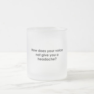 Hoe geeft uw stem u geen hoofdpijn matglas koffiemok