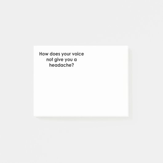 Hoe geeft uw stem u geen hoofdpijn post-it® notes (Voorkant)