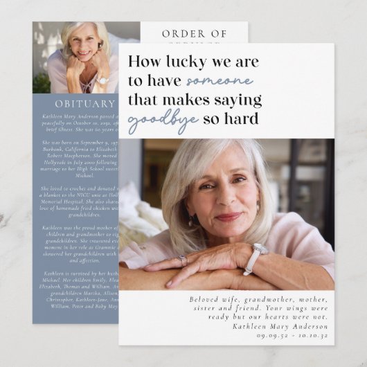 Hoe gelukkig zijn wij de Foto Orde van de Dienst Programmakaart (Voorkant / Achterkant)