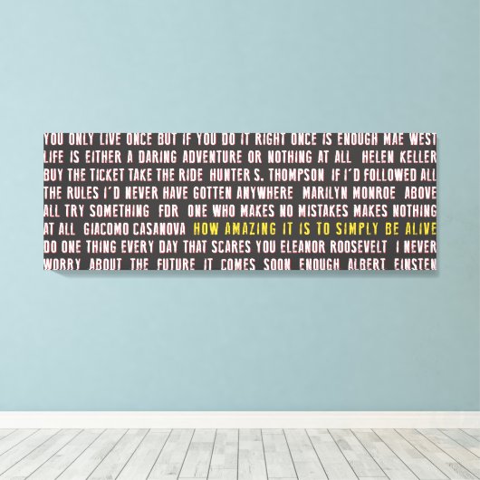 Hoe geweldig is het om gewoon te leven canvas afdruk (Insitu (Houten vloer))