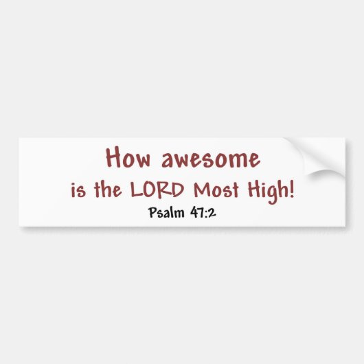 Hoe Geweldige (wit) Bumpersticker (Voorkant)