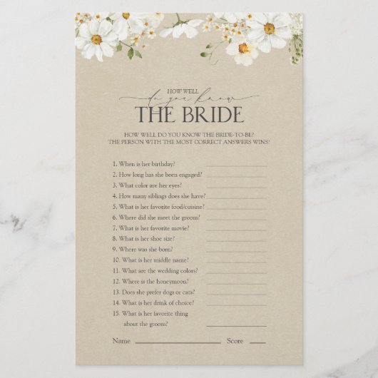 Hoe goed doe je het bruid daisy Vrijgezellenfeest  (Voorkant)