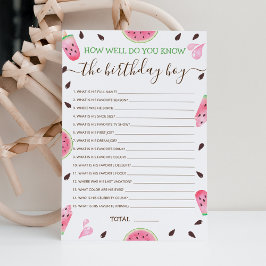 Hoe goed ken je Birthday Boy bewerkbare game