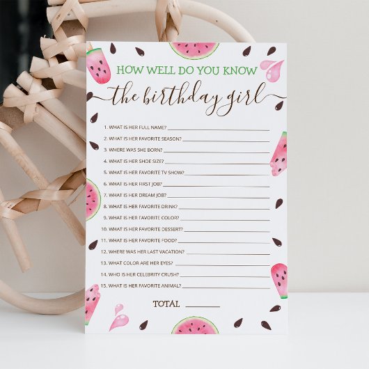 Hoe goed ken je Birthday Girl bewerkbaar spel