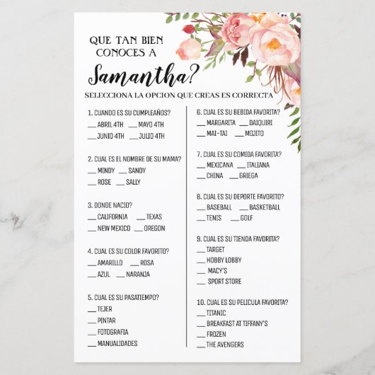 Hoe goed ken je bruid met optioneel douchespel? (Achterkant)