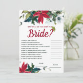 Hoe goed ken je Bruid Poinsettia Bruidsborrel Spel Kaart (Staand voorkant)
